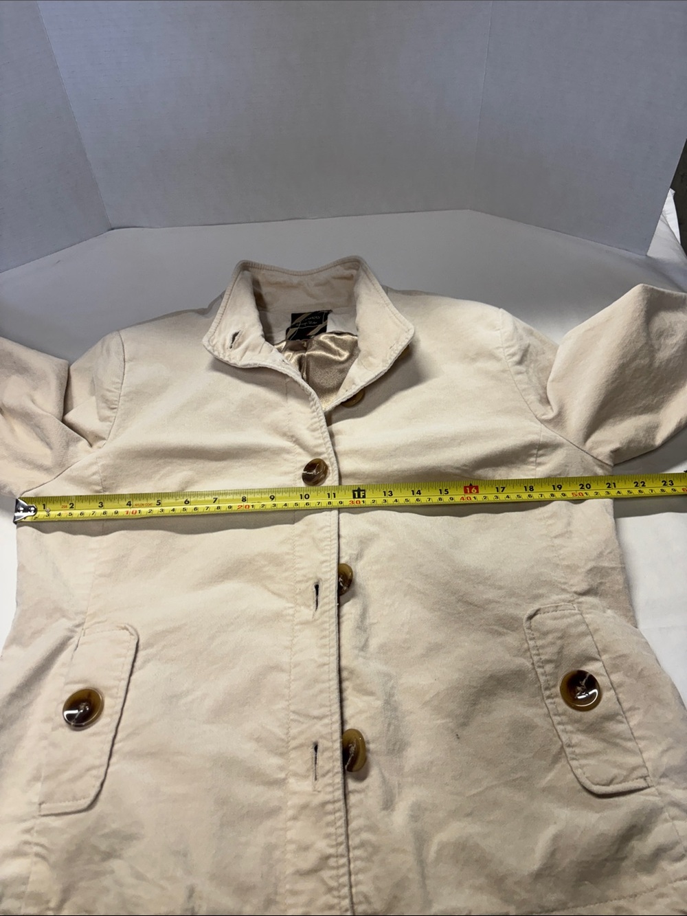 Women's Cream Jacket with Button Front - Picture 5 of 9